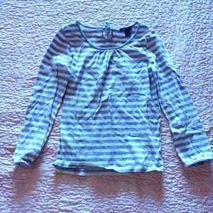 Striped Gray GAP Kids Long Sleeve Shirt